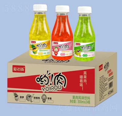 愛飛揚(yáng)喲肉果肉風(fēng)味飲料果肉果汁夏季冷飲300ml×24瓶