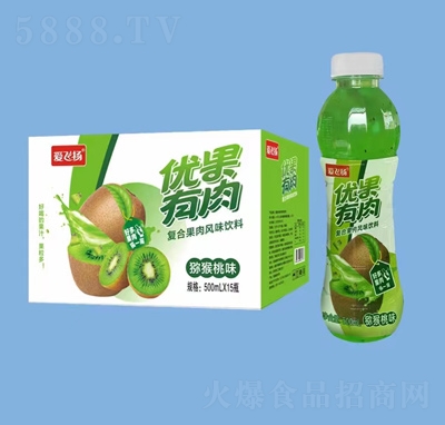 愛飛揚(yáng)優(yōu)果有肉復(fù)合果肉果汁飲品獼猴桃味500ml×15瓶