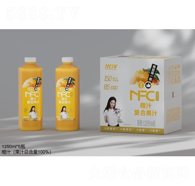 優(yōu)洋NFC橙汁復(fù)合果汁1.25LX6瓶